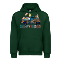 Forest Green Happy Easter truck Urban Hoodie - CowhideDigitalArt