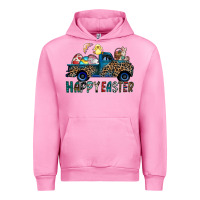 Fuchsia Pink Happy Easter truck Urban Hoodie - CowhideDigitalArt