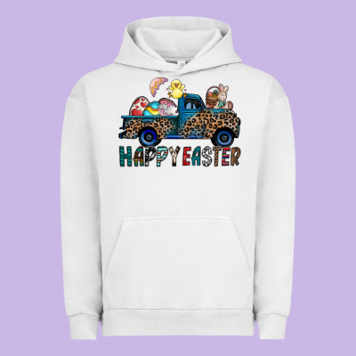 Happy Easter Truck Urban Hoodie Designed By Cowhidedigitalart