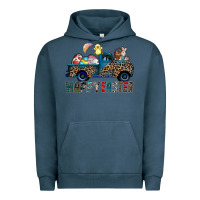 Pigment Midnight Navy Happy Easter truck Urban Hoodie - CowhideDigitalArt