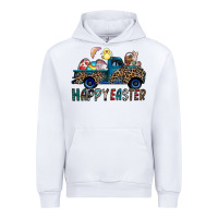 White Happy Easter truck Urban Hoodie - CowhideDigitalArt