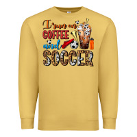 Antique Gold I Run On Coffee And Soccer Frappe Premium Sweatshirt - FaDigitalArtStudio