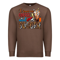 Chestnut I Run On Coffee And Soccer Frappe Premium Sweatshirt - FaDigitalArtStudio
