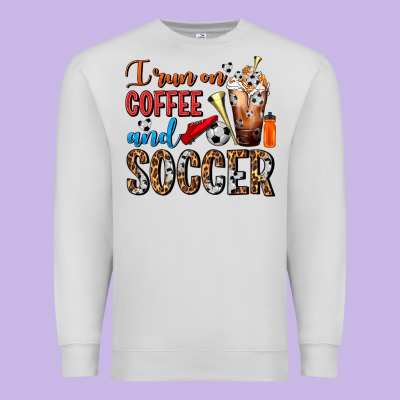 I Run On Coffee And Soccer Frappe Premium Sweatshirt Designed By Fadigitalartstudio