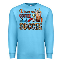 Ocean Blue I Run On Coffee And Soccer Frappe Premium Sweatshirt - FaDigitalArtStudio