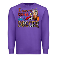 Purple I Run On Coffee And Soccer Frappe Premium Sweatshirt - FaDigitalArtStudio