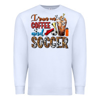 White I Run On Coffee And Soccer Frappe Premium Sweatshirt - FaDigitalArtStudio