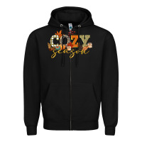 Black cozy season Zipper Hoodie - CowGirlArtShop