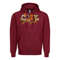 Burgundy cozy season Zipper Hoodie - CowGirlArtShop