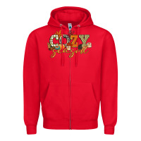 Red cozy season Zipper Hoodie - CowGirlArtShop
