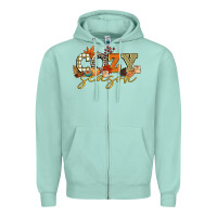 Seafoam cozy season Zipper Hoodie - CowGirlArtShop