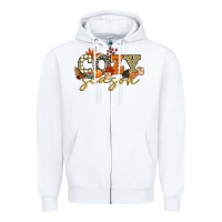 White cozy season Zipper Hoodie - CowGirlArtShop