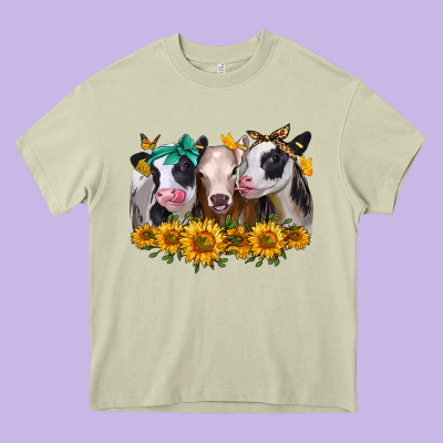 Sunflower Heifers Heavy Core Tee Designed By Jasminsmagicworld