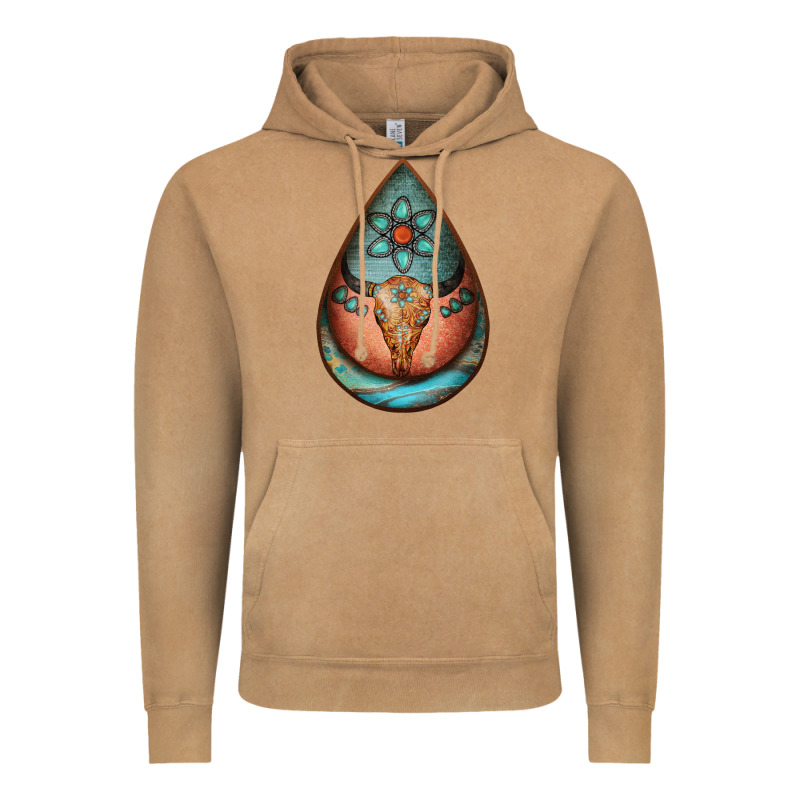 Teardrop Tooled Leather Bullskull Earrings Vintage Hoodie by Jasminsmagicworld | Teevron