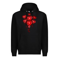 Black heart balloons olivia Premium Hoodie - OliviaCreatesArt