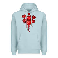 Blue Mist heart balloons olivia Premium Hoodie - OliviaCreatesArt