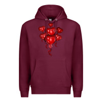 Burgundy heart balloons olivia Premium Hoodie - OliviaCreatesArt