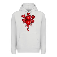 Dove Grey heart balloons olivia Premium Hoodie - OliviaCreatesArt