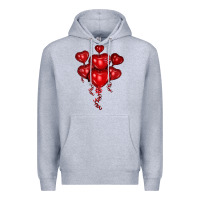 Heather Grey heart balloons olivia Premium Hoodie - OliviaCreatesArt