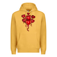 Mustard heart balloons olivia Premium Hoodie - OliviaCreatesArt