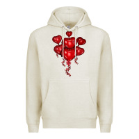 Oatmeal Heather heart balloons olivia Premium Hoodie - OliviaCreatesArt