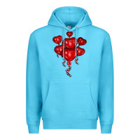 Ocean Blue heart balloons olivia Premium Hoodie - OliviaCreatesArt
