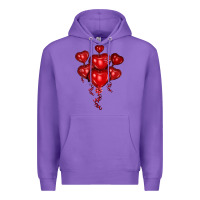 Purple heart balloons olivia Premium Hoodie - OliviaCreatesArt