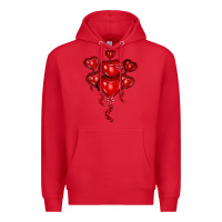 Red heart balloons olivia Premium Hoodie - OliviaCreatesArt
