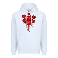 White heart balloons olivia Premium Hoodie - OliviaCreatesArt