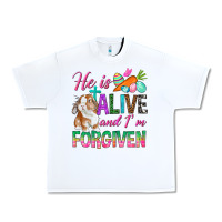 White He Is Alive And I'm Forgiven Urban Heavy Tee - BundleAndBundleShop