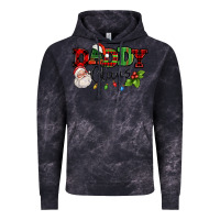 Cloud Black Daddy Claus Santa Christmas lights and holly Vintage Hoodie - NancyCooperArtShop