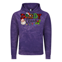 Cloud Purple Daddy Claus Santa Christmas lights and holly Vintage Hoodie - NancyCooperArtShop
