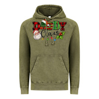 Vintage Olive Daddy Claus Santa Christmas lights and holly Vintage Hoodie - NancyCooperArtShop