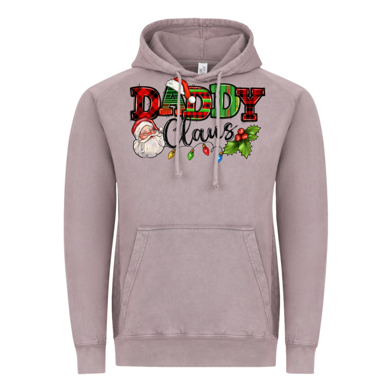 Daddy Claus Santa Christmas Lights And Holly Vintage Hoodie by NancyCooperArtShop | Teevron