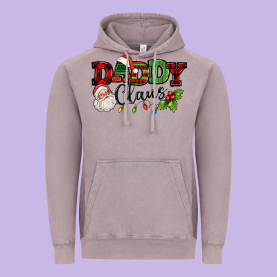 Daddy Claus Santa Christmas Lights And Holly Vintage Hoodie Designed By Nancycooperartshop