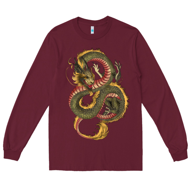 Green And Yellow Dragon Long Sleeve Tee by RanaPortraitStore | Teevron