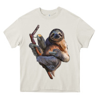 Cream Sloth Heavy Core Tee - LillyAllenDesigns