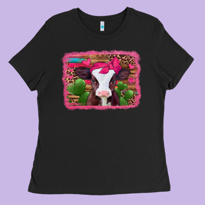 Valentines Day Baby Calf Ladies Tee Designed By Jasminsmagicworld
