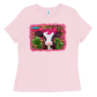 Bubblegum Pink valentines day baby calf Ladies Tee - Jasminsmagicworld