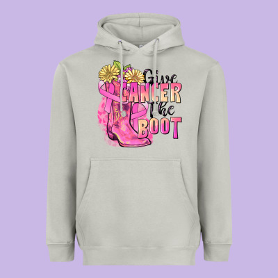 Give Cancer The Boot Heavyweight Hoodie Designed By Fadigitalartstudio