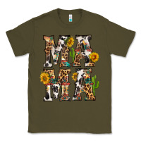 Army Green Western Mama With Sunflowers Classic Tee - BundleAndBundleShop