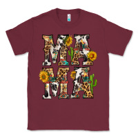 Burgundy Western Mama With Sunflowers Classic Tee - BundleAndBundleShop