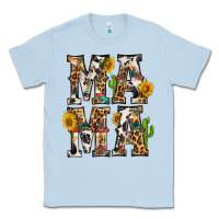 Dusty Blue Western Mama With Sunflowers Classic Tee - BundleAndBundleShop