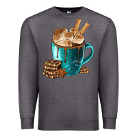 Charcoal Heather Chocolate And Coffee Premium Sweatshirt - FaDigitalArtStudio