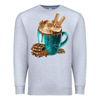Heather Grey Chocolate And Coffee Premium Sweatshirt - FaDigitalArtStudio