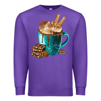 Purple Chocolate And Coffee Premium Sweatshirt - FaDigitalArtStudio