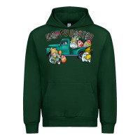 Forest Green Happy Easter truck Urban Hoodie - CowhideDigitalArt