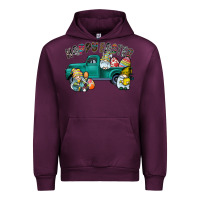 Mauve Wine Happy Easter truck Urban Hoodie - CowhideDigitalArt