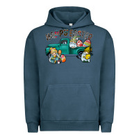 Pigment Midnight Navy Happy Easter truck Urban Hoodie - CowhideDigitalArt