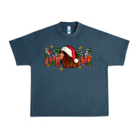 Midnight Navy Western Mom With Woman In Santa Hat Urban Heavy Tee - BundleAndBundleShop